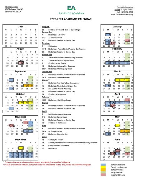 Bellevue College Academic Calendar